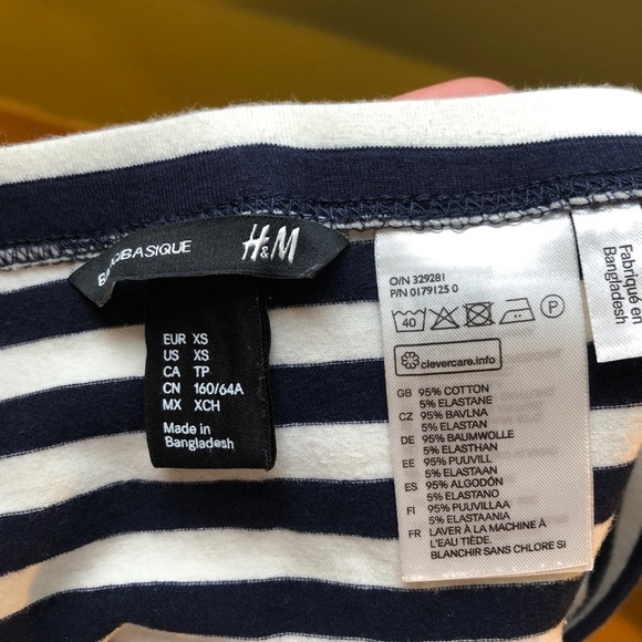 H&M Navy and White Striped Skirt - Picture 2 of 2